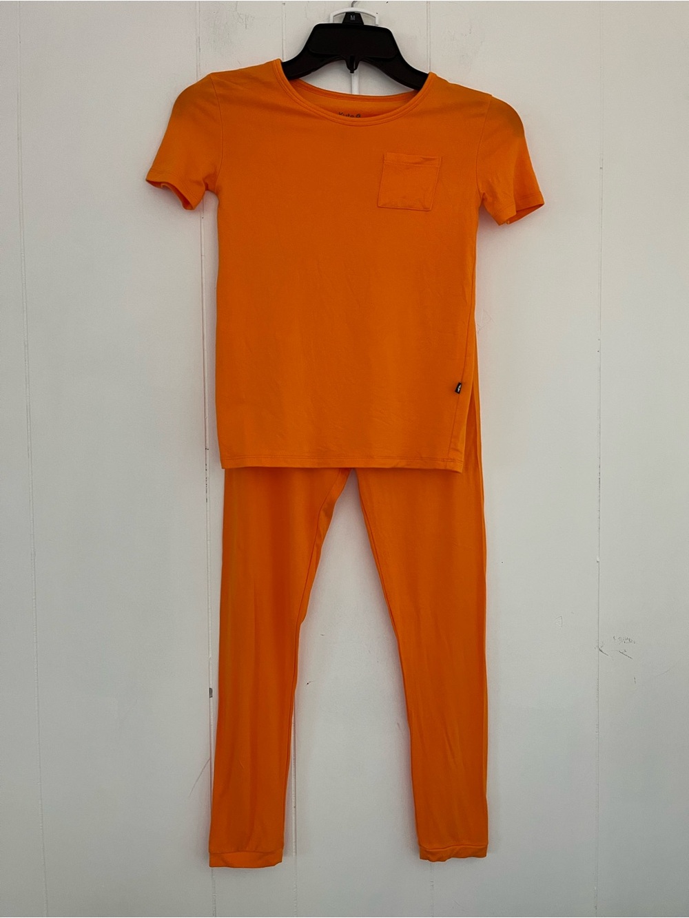 Kyte Baby Orange Tangerine 2-pc Pocket Short Sleeve Pajama Set Size 8